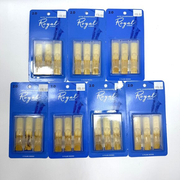NEW Lot 7 x 3 Pack Rico Royal Alto Saxophone Reeds Strength 2.0 Sax RJB0320 - Picture 1 of 2
